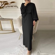 Baru Raya 2025 Viral Jonor Abaya Dress  Women Black Robe Elegant Muslimah Dinner Evening Dress