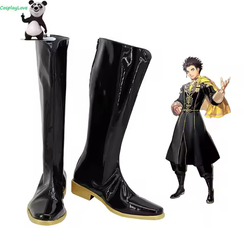 Custom Made Fire Emblem: Three Houses Claude Von Regan Black Cosplay Shoes Long Boots Leather Cospla