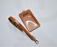 ID Card BRI / Name Tag Holder Logo Bank BRI Kulit Gratis Lanyard