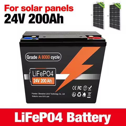 NEW 24v 200Ah Lifepo4 Battery Pack Built-in 200A BMS 24v 100Ah 200Ah Lithium Ion Battery For Boat So