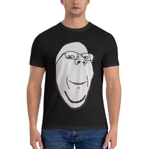 Smiling Wholesome Wojak Soyjak T-Shirt for Men Cotton Plus Size T Shirts Men's Short Sleeve O-Neck S