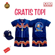 SETELAN BAJU ANAK 1 SET BOBOIBOY TOPI KOLEKSI SETELAN BAJU ANAK BOBOIBOY GALAXY AIR API HALILINTAR S