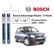 Perodua Kelisa Wiper Bosch U Hook Front Wiper Advantange 18"+16" U Hook