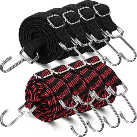 1-5 Meters Adjustable Rubber Rope Belt Hook, Heavy-duty Elastic Long Bungee Jumping Belt, Anti-rust