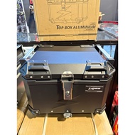 ESR MOTOR ALUMINIUM TOP BOX WITH DOUBLE LOCK SILVER & BLACK 45L