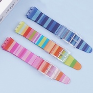 NICE  Rainbow Strap For Swatch Replacement Silicone Strap Accessories 17/19MM