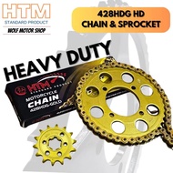 ZX150 KRR150 KAWASAKI 428HDG-132L HTM 428HDG CHAIN 428 SPROCKET SET GOLD CHAIN & SPROCKET NGK RKM RC