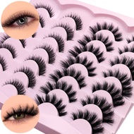 GROINNEYA Voluminous Lashes Cat Eye Fluffy Lashes Faux Mink Hybrid Lashes  High-quality Lashes Exten