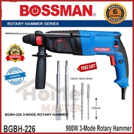 BOSSMAN Rotary Hammer Power Impact Drill BGBH226 900W 3 Mode Gerudi Tukul Putar Peralatan Kuasa (6 M