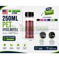 250ML Botol Rempah Plastik PET  [ Spice Seasoning Bottle ]