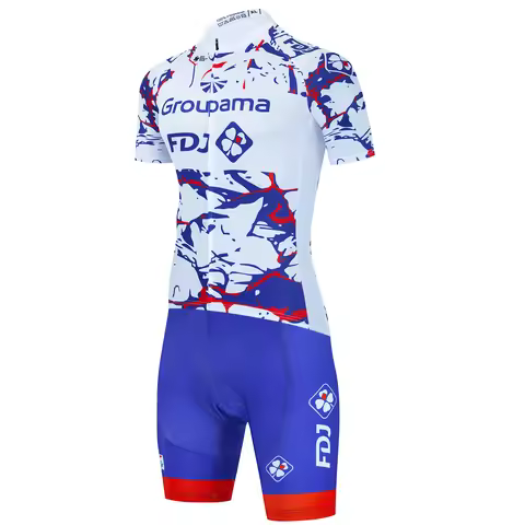 2025 FDJ Cycling Jersey Set Summer Short Sleeve Breathable Black MTB Bike Cycling Clothing Maillot R