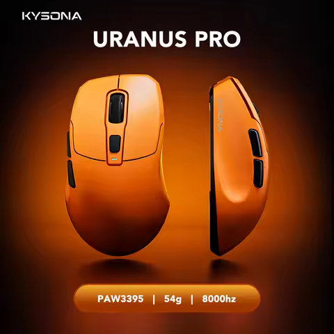 KYSONA Uranus Tri-mode Gaming Mouse PAW3395 8K Office E-sports 2.4G Dual 54g Lightweight Ergonomic W