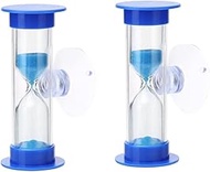 2Pcs Blue Toothbrush Timer for 2mins Sand Clock Timer 2 Minute Sand Timer, Plastic Suction Cup Hourg