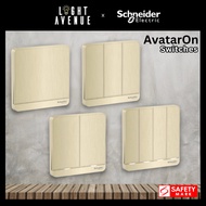 Schneider Electric AvatarOn Switch (Gold Hairline) 1Gang to 4Gang 1Gang to 4Gang/ 1Way or 2Way Switc