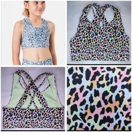 Sport Bra For Junior Children Teenagers ABG - Adults Size 7-14 Anko Leopard Cheetah Rainbow Motif