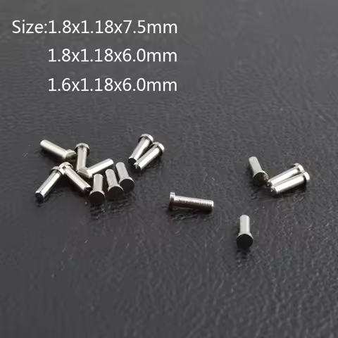 100PCS eyeglass single rivets single metal pin for eyeglass hinges or temples 1.18mm diameter 7.5mm 