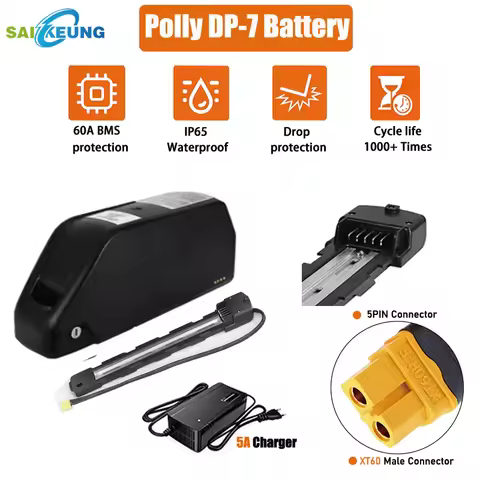 Cham Polly 48V 60V 72V 50AH Ebike Battery Downtube 52V 25 30AH 40ah 45AH 60AH Electric Battery 60A B