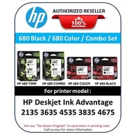 HP INK 680 Black/Color/COMBO(1 Black and 1 Color) 680Ink Printer 2135/2676/3656/3775/3776/3777/3835.