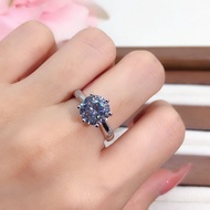 Nhẫn Moissanite Carbon D Grade Nhẫn Nữ Micro Paved Six Claw Platinum Plated PT950 Nhẫn Đính Kim Cươn