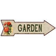 GARDEN Metal Sign 5x17 Arrow Garden Flowers Gift Shed 205170008008