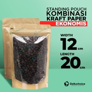 Standing Pouch Combination Transparent Kraft Paper Economical 12x20 Units