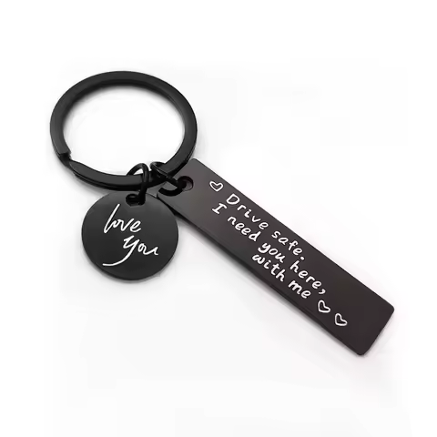 Stainless Steel Drive Safe Letter Keychain Car Keychain Gift for Him Husband Valentines Day Annivers