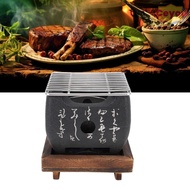 CEYOU Japanese Charcoal Grill, Non Stick Cast Metal Hibachi Grill, Professional Black Heat Insulatin