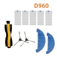 Brand new Roller Brush Side Brush HEPA Filter Mop Cloths Kits for Dibea D960, D966, GT9, GT200 Robotic Vacuum Cleaner Sp