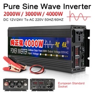 kssfsa Pure Sine Wave Inverter 2000W 3000W 4000W Power DC 12V 24V 48v To AC 220V Voltage 50/60HZ Converter Solar Car Inverter With LED