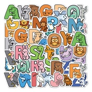52-Piece Animal Alphabet Stickers - Kids' Spelling Stickers for Stationery, Cultural & Creative Item