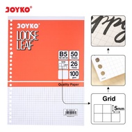 LOOSE LEAF B5 BOX | JOYKO B5-100GR | CONTENTS 50 AND 100 SHEETS | BINDER FILE Paper Contents | GRID 