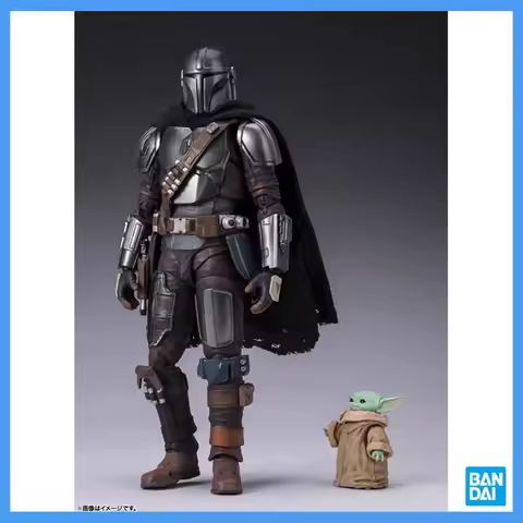 Bandai SHF Star Wars The Mandalorian Dinjaren & Grogu Action Figures Ready Stock