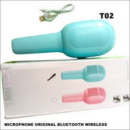 T02 MICROPHONE ORIGINAL BLUETOOTH WIRELESS ADVANCE MIK MIC MIX SPEAKER SPK SPEKER PORTABLE BLUTUT KA