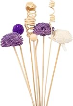 Yimisya 8PCS Diffuser Sticks Colored Flower Rattan Reed Essential Oil Aroma Diffuser Sticks Set for Room Fragrance