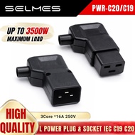 PDU / UPS L-Shape C19 C20 IEC POWER PLUG SOCKET 16A 250V Electrical Power Cord Connector SELMES