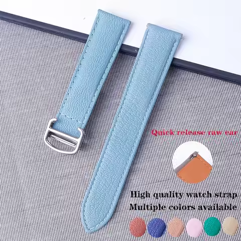 High Quality Sheepskin Strap Replacement Cartier Watch Strap Tank London Key Genuine Leather 14mm 16