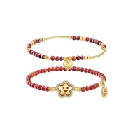 Red Garnet Female Bracelet Beaded Series String Bracelet Jewelry Small Red Flower I5LV