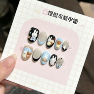 Miffy Rabbit Hand-Painted Cat's Eye Handmade Wearing Nails Cute Student Hand-Painted Pure Handmade S