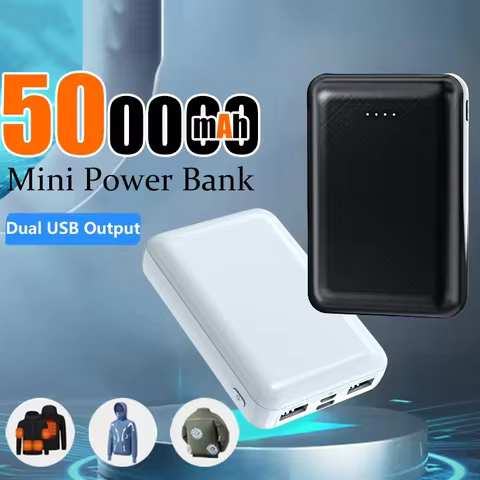 Mini 500000mAh Portable Power Bank 5V 2A Compatible with for Xiaomi Mi iPhone Heated Vest Jacket & A