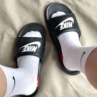 nk nk Genuine Men's Shoes Summer Casual Outdoor Rubber Sole Anti-Wear Flip-Flops Black White CN9675-