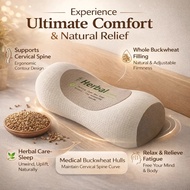 Ergonomic Buckwheat Hull Pillow | Cervical Neck Support Pillow for Neck Pain & Cervical Spine Relief