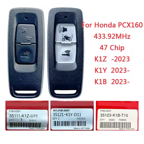 TXM004 For Honda PCX160 2021-2023 Motorcycle Remote Key 433.92MHz 47 Chip FCC ID 35111-K1Z-U11 35121