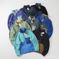 UQ7B pata pata 1/2-Zip Fleece Pullover Outdoor Warm Half Zipper Pullover Fleece Sweatshirt