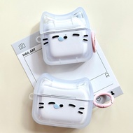 For Airpods 4 Pro 2 3 1 Soft TPU Shockproof Earphone Case with Anti-lost Ring Buckle Crative Cat Ear