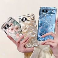 For Google Pixel 8a Casing GKV4X G6GPR G8HHN G576D Cover Fashion Flower Butterfly Marble Soft Silico