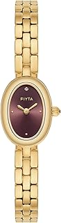 FIYTA Gold Pea Series Women's Watch, Oval Case, Adjustable Stainless Steel Bracelet or Leather Band,