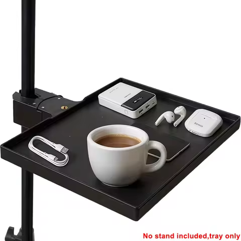 Microphone Stand Tray 8.8" x 6.4" Large Tray Shelf Attachment Clamp on Studio Music Floor Stands for