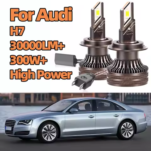 LSlight 2Pcs Canbus H7 LED Headlight Bulbs 300W 30000LM Super Bright Auto Car Head Lamps 12V For Aud