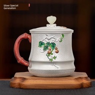 銀器時代 葫蘆茶缸杯純銀999純手工大容量掐絲琺瑯彩景泰藍銀茶杯