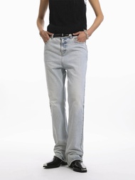 Unvesno (UN) 淺色磨白3次做舊水洗簡約Clean Fit牛仔褲  TR-3191